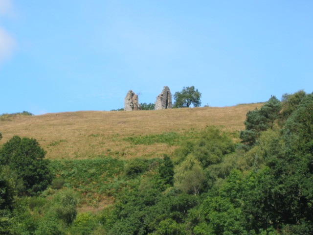 Remains of the peel tower on the hill above Edgerston House.