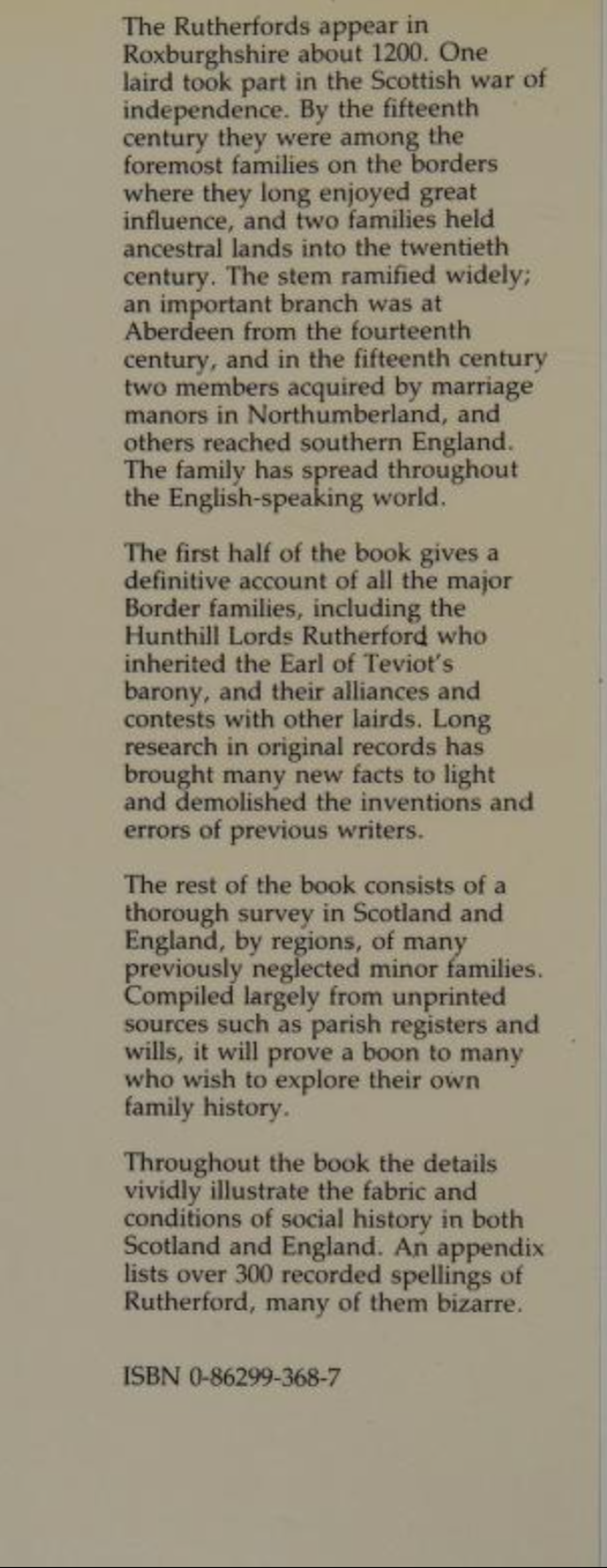 Inside sleeve from The Rutherfords in Britain.